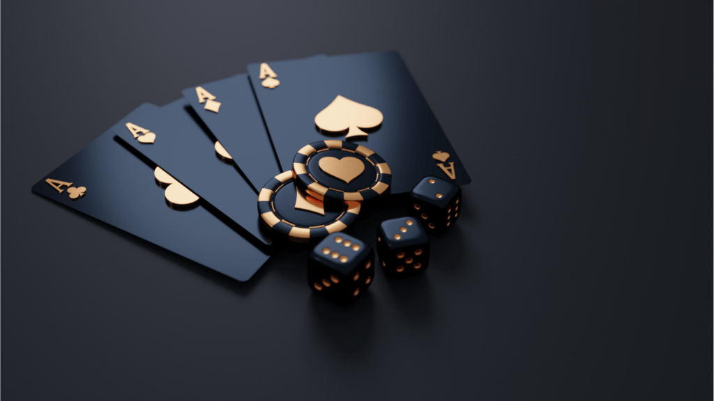 Playing cards and casino chips