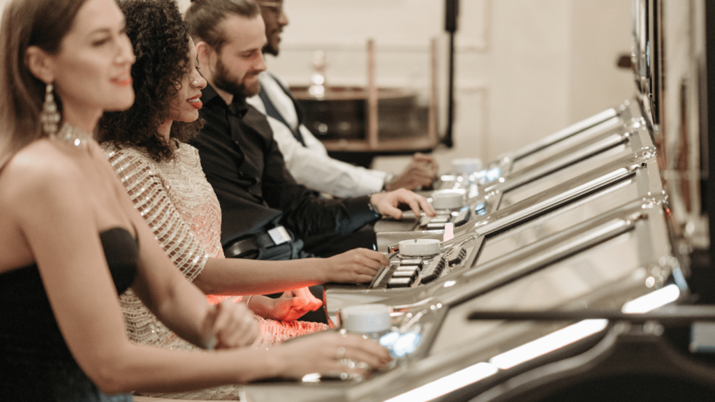 People playing At  Slot Machines