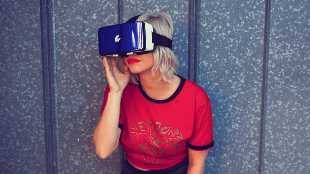 Woman using VR